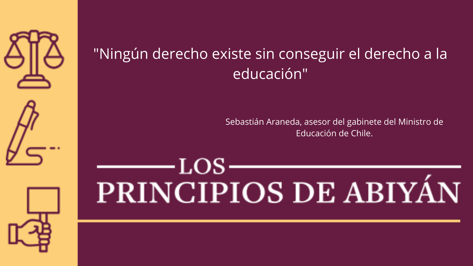 Flyer with text in Spansh on a purple background