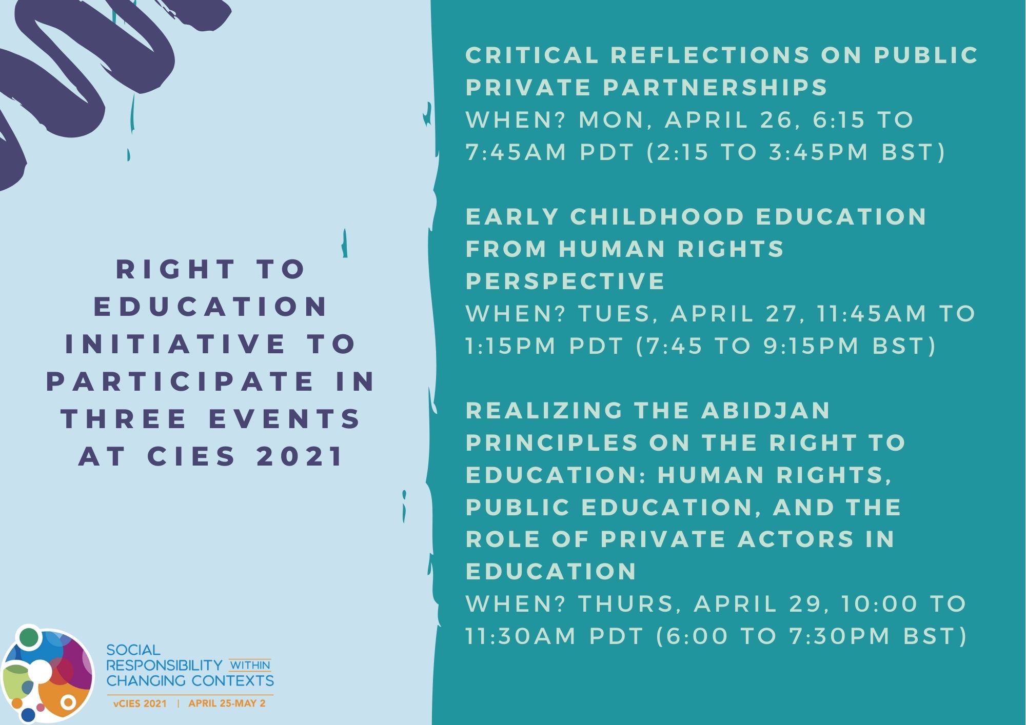 Flyer advertising three events