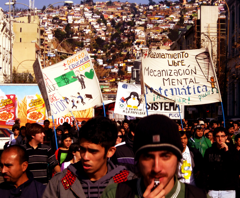 Manifestación por la educación pública, gratuita y de calidad, Viña del Mar, Chile, 2012