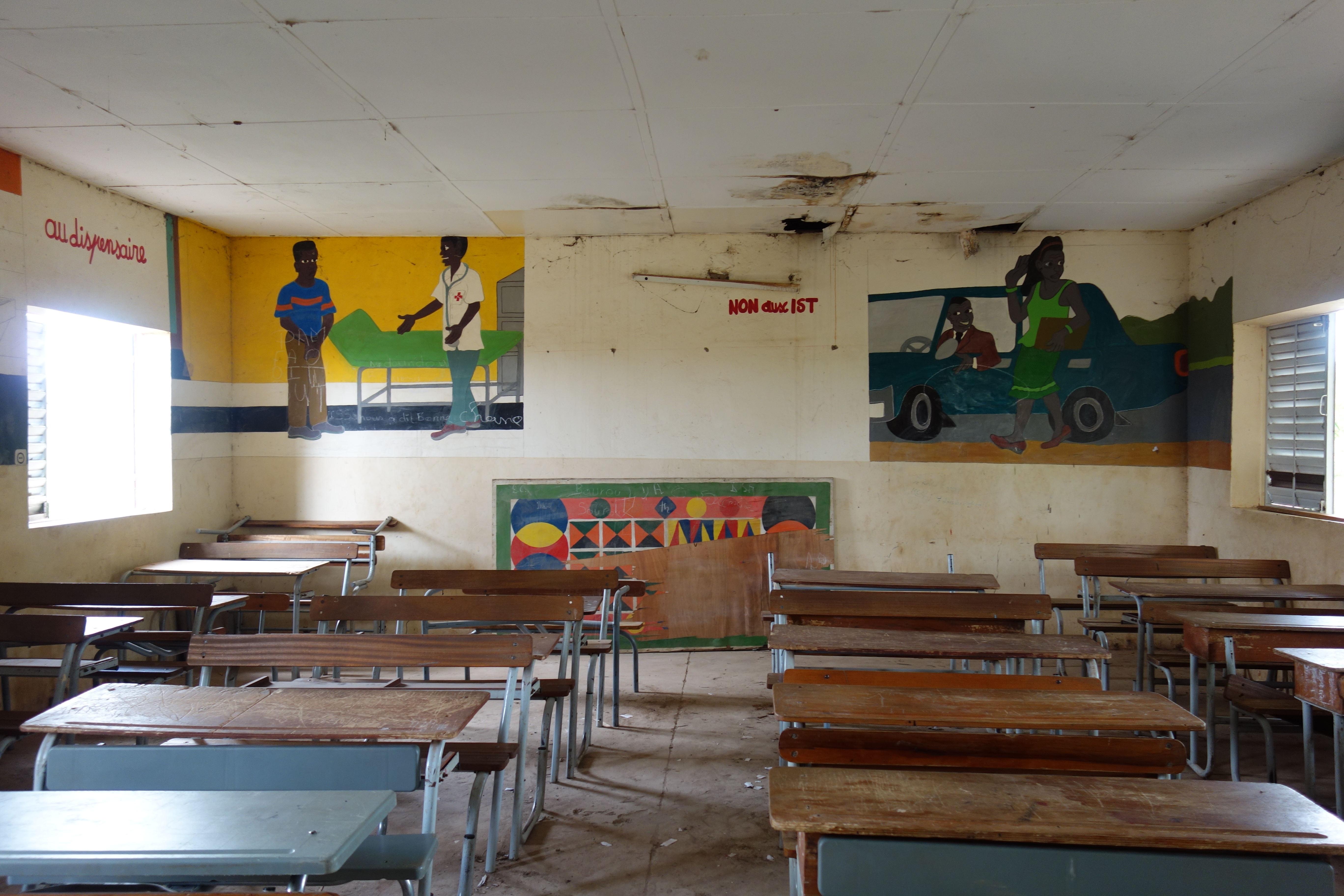 Empty school classroom in Senegal. 