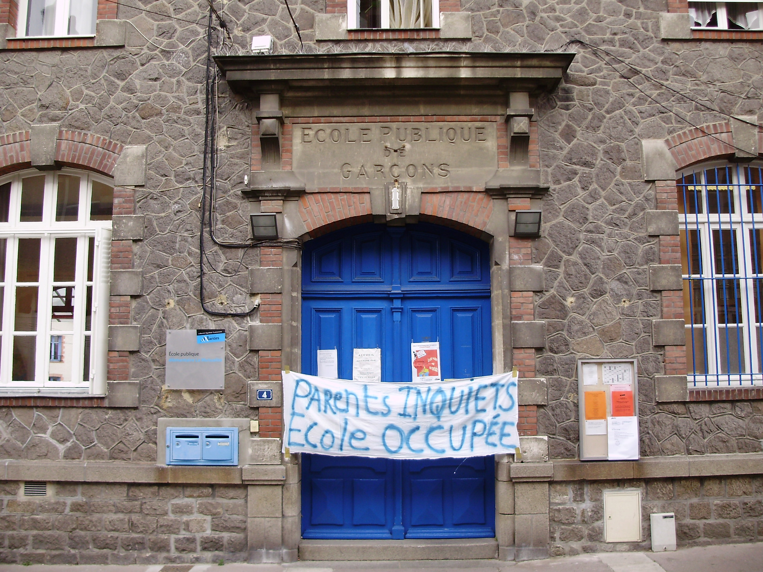 "Parents worried. School occupied"